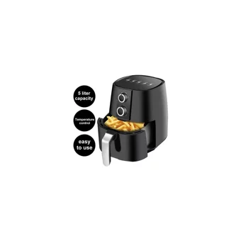 Sanlindou Airfryer 5 lt Tek Hazneli Led Ekranlı Yağsız Sıcak Hava Fritözü Siyah