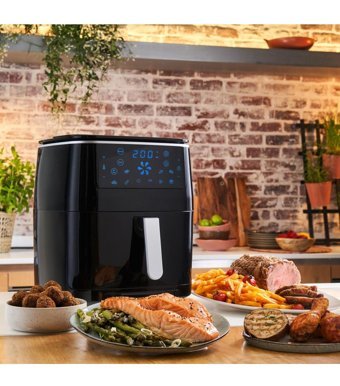 Tefal Easy Fry & Grill Steam Airfryer 6.5 lt Tek Hazneli Led Ekranlı Yağsız Fritöz Siyah