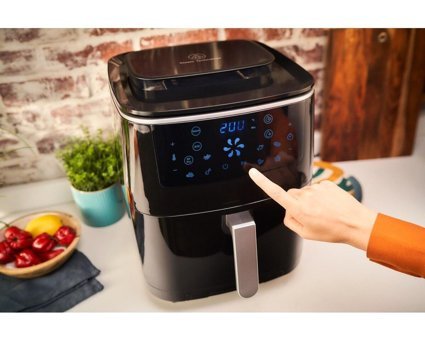 Tefal Easy Fry & Grill Steam Airfryer 6.5 lt Tek Hazneli Led Ekranlı Yağsız Fritöz Siyah