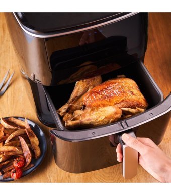 Tefal Easy Fry & Grill Steam Airfryer 6.5 lt Tek Hazneli Led Ekranlı Yağsız Fritöz Siyah