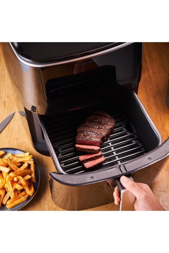 Tefal Easy Fry & Grill Steam Airfryer 6.5 lt Tek Hazneli Led Ekranlı Yağsız Fritöz Siyah