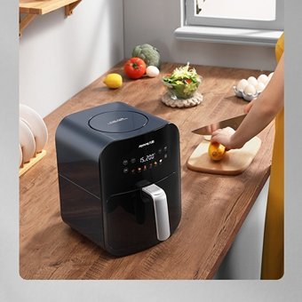 Sanlindou Airfryer 4 lt Tek Hazneli Led Ekranlı Yağsız Sıcak Hava Fritözü Siyah