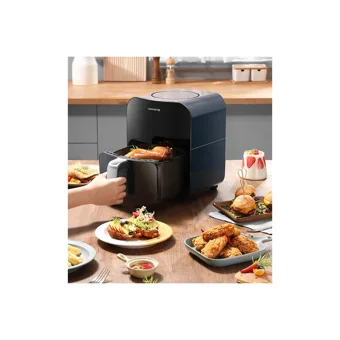 Sanlindou Airfryer 4 lt Tek Hazneli Led Ekranlı Yağsız Sıcak Hava Fritözü Siyah