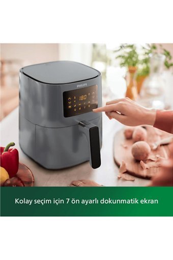 Philips HD9255/60 Airfryer Tek Hazneli Izgara Yapan Led Ekranlı Yağsız Sıcak Hava Fritözü Siyah