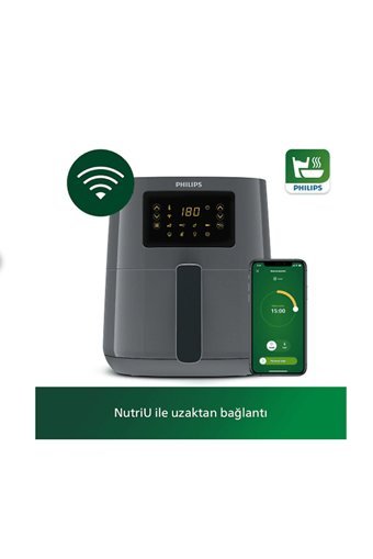 Philips HD9255/60 Airfryer Tek Hazneli Izgara Yapan Led Ekranlı Yağsız Sıcak Hava Fritözü Siyah