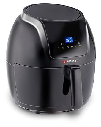 Alpina Airfryer 5 lt Tek Hazneli Izgara Yapan Yağsız Sıcak Hava Fritözü Siyah