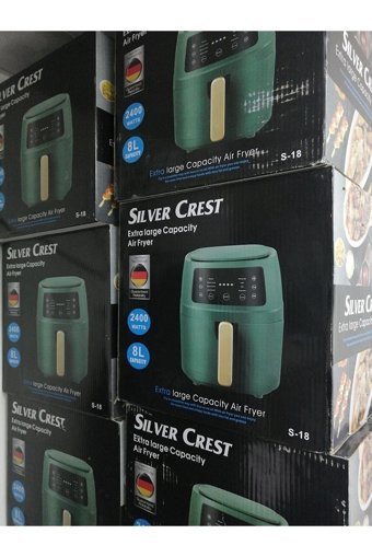 Silver Crest S-18 Air Xxl Airfryer 8 lt Tek Hazneli Led Ekranlı Yağsız Sıcak Hava Fritözü Siyah