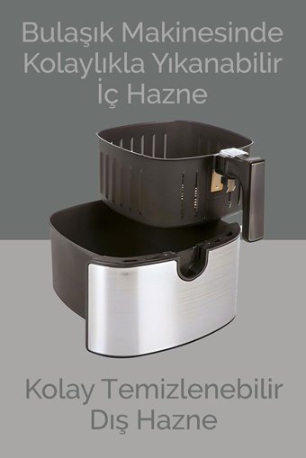 Elenberg ELB-2307 Airfryer 8 lt Tek Hazneli Led Ekranlı Sıcak Hava Fritözü Siyah
