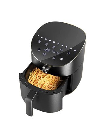 Neutron Smart Airfryer 5.5 lt Tek Hazneli Izgara Yapan Led Ekranlı Yağsız Sıcak Hava Fritözü Siyah