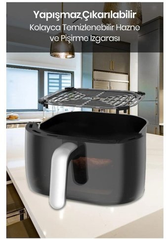 Goldmaster Gm-7419 Airfryer 5.7 lt Tek Hazneli Led Ekranlı Yağsız Sıcak Hava Fritözü Siyah