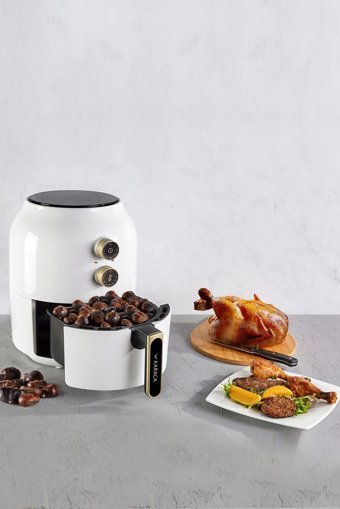 Karaca MultiFry Airfryer 3.5 lt Tek Hazneli Izgara Yapan Led Ekranlı Yağsız Sıcak Hava Fritözü Beyaz