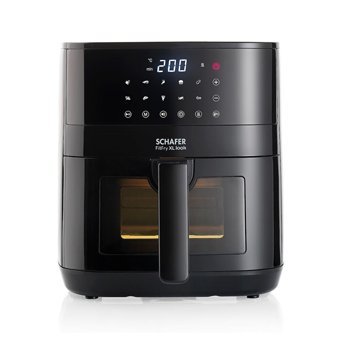 Schafer Look Airfryer 5.5 lt Tek Hazneli Led Ekranlı Yağsız Sıcak Hava Fritözü Siyah
