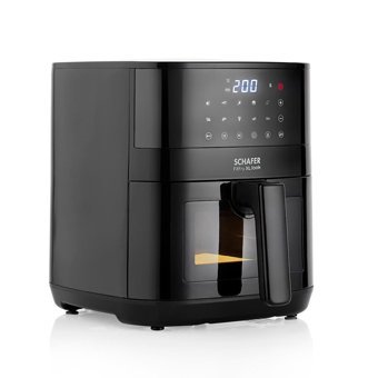 Schafer Look Airfryer 5.5 lt Tek Hazneli Led Ekranlı Yağsız Sıcak Hava Fritözü Siyah