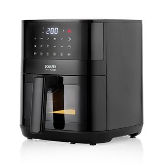 Schafer Look Airfryer 5.5 lt Tek Hazneli Led Ekranlı Yağsız Sıcak Hava Fritözü Siyah