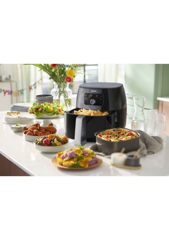Philips HD965/91 Airfryer 7.3 lt Tek Hazneli Izgara Yapan Led Ekranlı Yağsız Sıcak Hava Fritözü Siyah