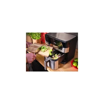 Tefal Easy Fry & Grill Dual Airfryer 6 lt İki Hazneli Led Ekranlı Yağsız Fritöz Gri
