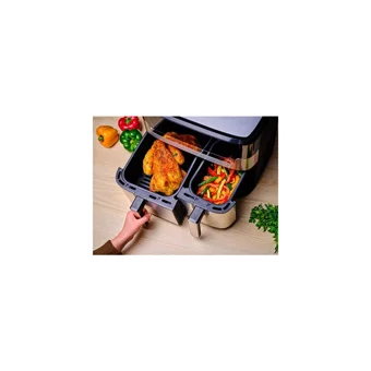 Tefal Easy Fry & Grill Dual Airfryer 6 lt İki Hazneli Led Ekranlı Yağsız Fritöz Gri