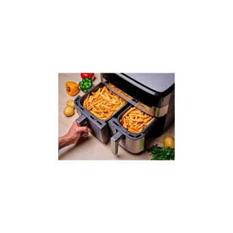 Tefal Easy Fry & Grill Dual Airfryer 6 lt İki Hazneli Led Ekranlı Yağsız Fritöz Gri