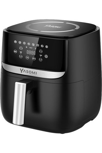 Yasomi Y55 Airfryer 6 lt Tek Hazneli Izgara Yapan Led Ekranlı Yağsız Sıcak Hava Fritözü Siyah
