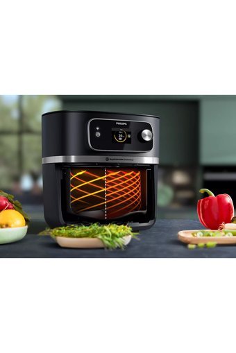 Philips Airfryer 8.3 lt Tek Hazneli Izgara Yapan Led Ekranlı Sıcak Hava Fritözü Siyah