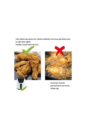 Xiaomi AF40D01 Airfryer 5 lt Tek Hazneli Izgara Yapan Led Ekranlı Yağsız Sıcak Hava Fritözü Beyaz