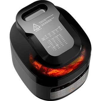 Yasomi Y85 Multi Cooker Airfryer 4 lt Tek Hazneli Izgara Yapan Led Ekranlı Yağsız Sıcak Hava Fritözü Siyah
