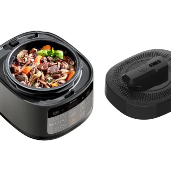 Yasomi Y85 Multi Cooker Airfryer 4 lt Tek Hazneli Izgara Yapan Led Ekranlı Yağsız Sıcak Hava Fritözü Siyah