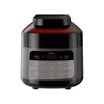 Yasomi Y85 Multi Cooker Airfryer 4 lt Tek Hazneli Izgara Yapan Led Ekranlı Yağsız Sıcak Hava Fritözü Siyah