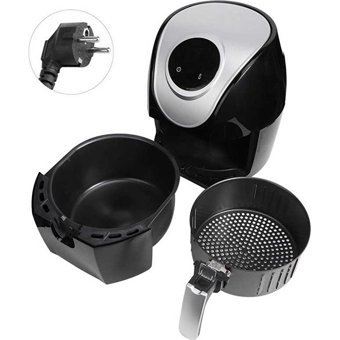 Sanlindou Airfryer 5.5 lt Tek Hazneli Led Ekranlı Yağsız Sıcak Hava Fritözü Siyah