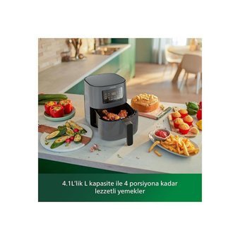 Philips HD9650/90 Airfryer 4.2 lt Tek Hazneli Izgara Yapan Led Ekranlı Yağsız Sıcak Hava Fritözü Siyah