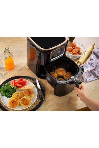Onvo Ovry04 Airfryer 5.5 lt Tek Hazneli Led Ekranlı Yağsız Sıcak Hava Fritözü Beyaz