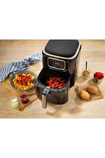 Onvo Ovry04 Airfryer 5.5 lt Tek Hazneli Led Ekranlı Yağsız Sıcak Hava Fritözü Beyaz
