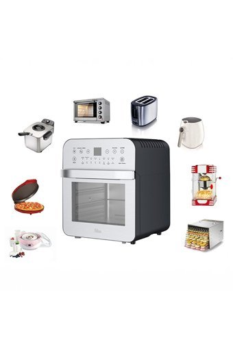 Fabcio Pesto Smart Airfryer 12 lt Tek Hazneli Izgara Yapan Led Ekranlı Sıcak Hava Fritözü Beyaz