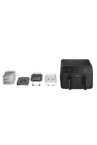 Grundig Airfit™ Twin FR 7284 Airfryer 8.5 lt İki Hazneli Led Ekranlı Yağsız Sıcak Hava Fritözü Siyah