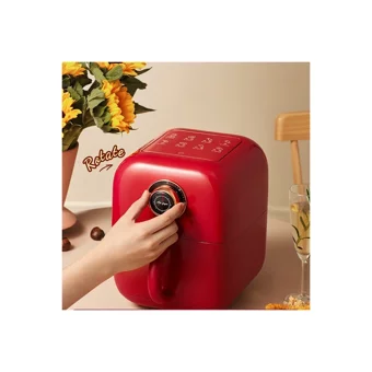 Sanlindou Airfryer 3 lt Tek Hazneli Led Ekranlı Yağsız Sıcak Hava Fritözü Kırmızı