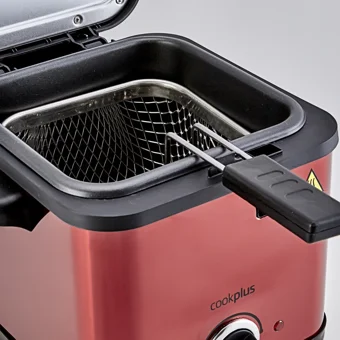 Cookplus 1.5 lt Tek Hazneli Yağlı Fritöz Kırmızı
