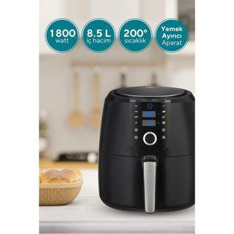 Kumtel HAF-06 Airfryer 8.5 lt Tek Hazneli Led Ekranlı Yağsız Sıcak Hava Fritözü Siyah