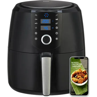 Kumtel HAF-06 Airfryer 8.5 lt Tek Hazneli Led Ekranlı Yağsız Sıcak Hava Fritözü Siyah
