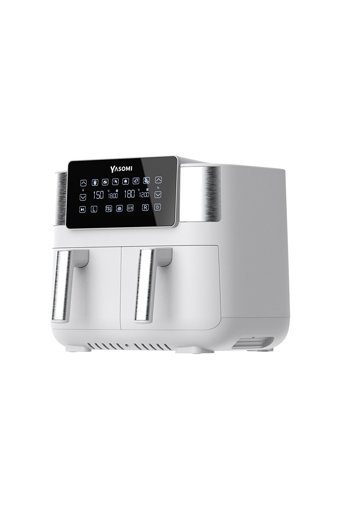 Yasomi Y80 Airfryer 8 lt İki Hazneli Izgara Yapan Led Ekranlı Yağsız Sıcak Hava Fritözü Beyaz