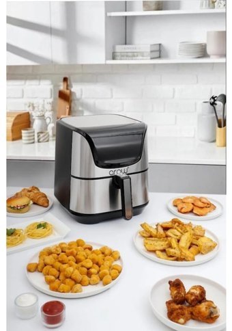 Arow Favor TR-3951 Airfryer 5.5 lt Tek Hazneli Led Ekranlı Yağsız Fritöz Gri