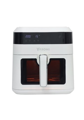 Yasomi Y60 Airfryer 6 lt Tek Hazneli Izgara Yapan Led Ekranlı Yağsız Sıcak Hava Fritözü Beyaz
