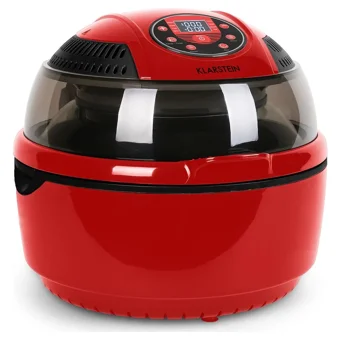 Klarstein Vitair Airfryer 9 lt Üçlü Hazneli Izgara Yapan Led Ekranlı Yağsız Sıcak Hava Fritözü Kırmızı