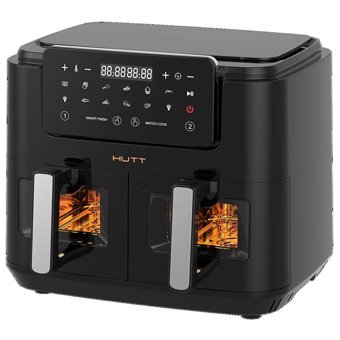 Xiaomi HuTT D9 Airfryer 9 lt İki Hazneli Izgara Yapan Led Ekranlı Yağsız Sıcak Hava Fritözü Siyah