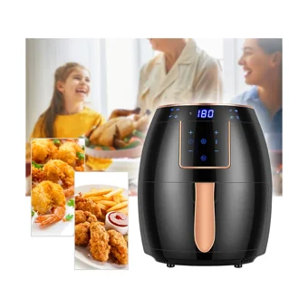 Kkmoon Airfryer 5.9 lt Tek Hazneli Led Ekranlı Yağsız Sıcak Hava Fritözü Siyah