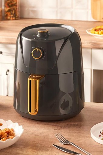 Homend 2505H Airfryer 4.3 lt Tek Hazneli Yağsız Sıcak Hava Fritözü Siyah