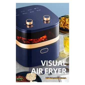 Hzl Airfryer 7 lt Tek Hazneli Izgara Yapan Yağsız Sıcak Hava Fritözü Mavi