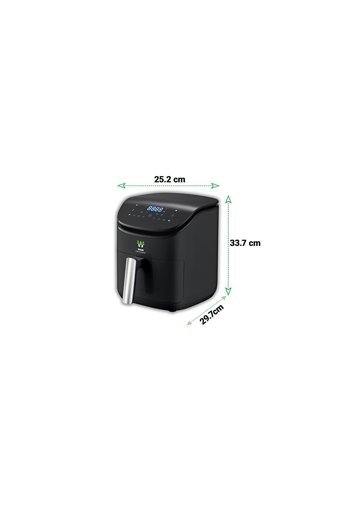 Wiami Airfryer 3.5 lt Tek Hazneli Izgara Yapan Led Ekranlı Yağsız Sıcak Hava Fritözü Siyah