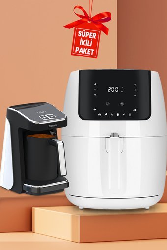 Goldmaster Airfryer 7 lt Tek Hazneli Izgara Yapan Yağsız Sıcak Hava Fritözü Beyaz