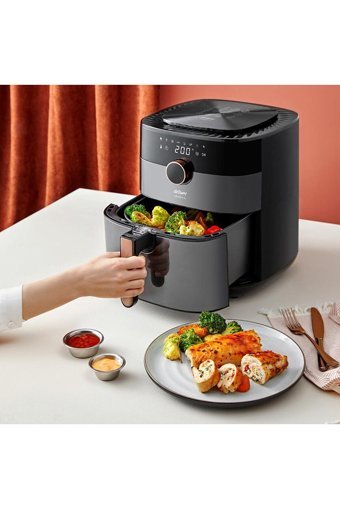 Arzum AR2074-B Airtasty Airfryer 6 lt Tek Hazneli Yağsız Sıcak Hava Fritözü Gümüş