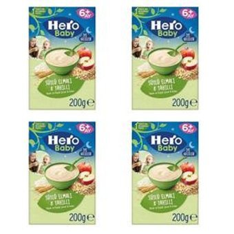 Hero Baby Gece Tahıllı Elmalı Tahıllı Sütlü Kaşık Maması 4x200 gr